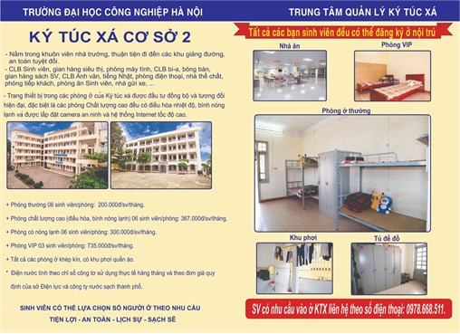 Về việc đăng ký ở Ký túc xá cơ sở 1 và cơ sở 2 dành cho sinh viên cơ sở Hà Nam sau khi học xong năm thứ nhất