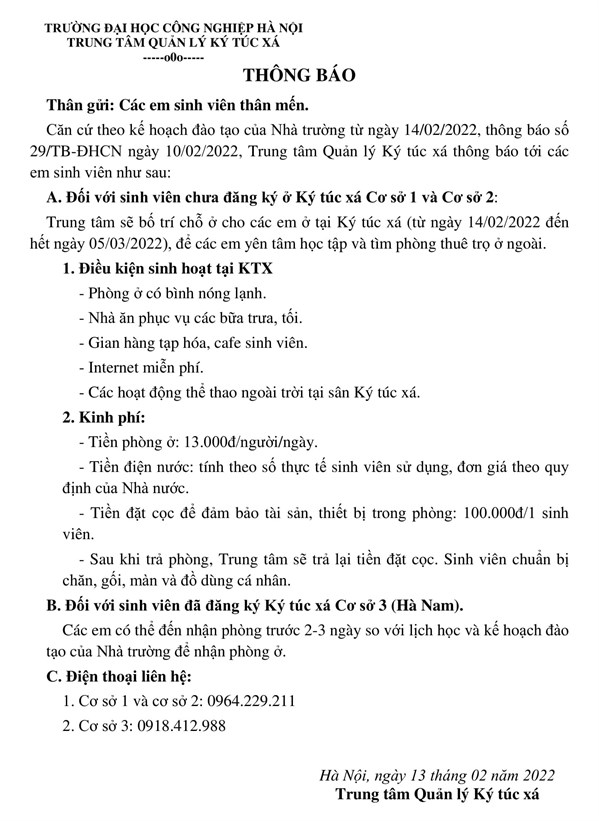 THÔNG BÁO VỀ VIỆC TIẾP NHẬN SINH VIÊN THEO KẾ HOẠCH ĐÀO TẠO CỦA NHÀ TRƯỜNG, THÔNG BÁO SỐ 29/TB-ĐHCN