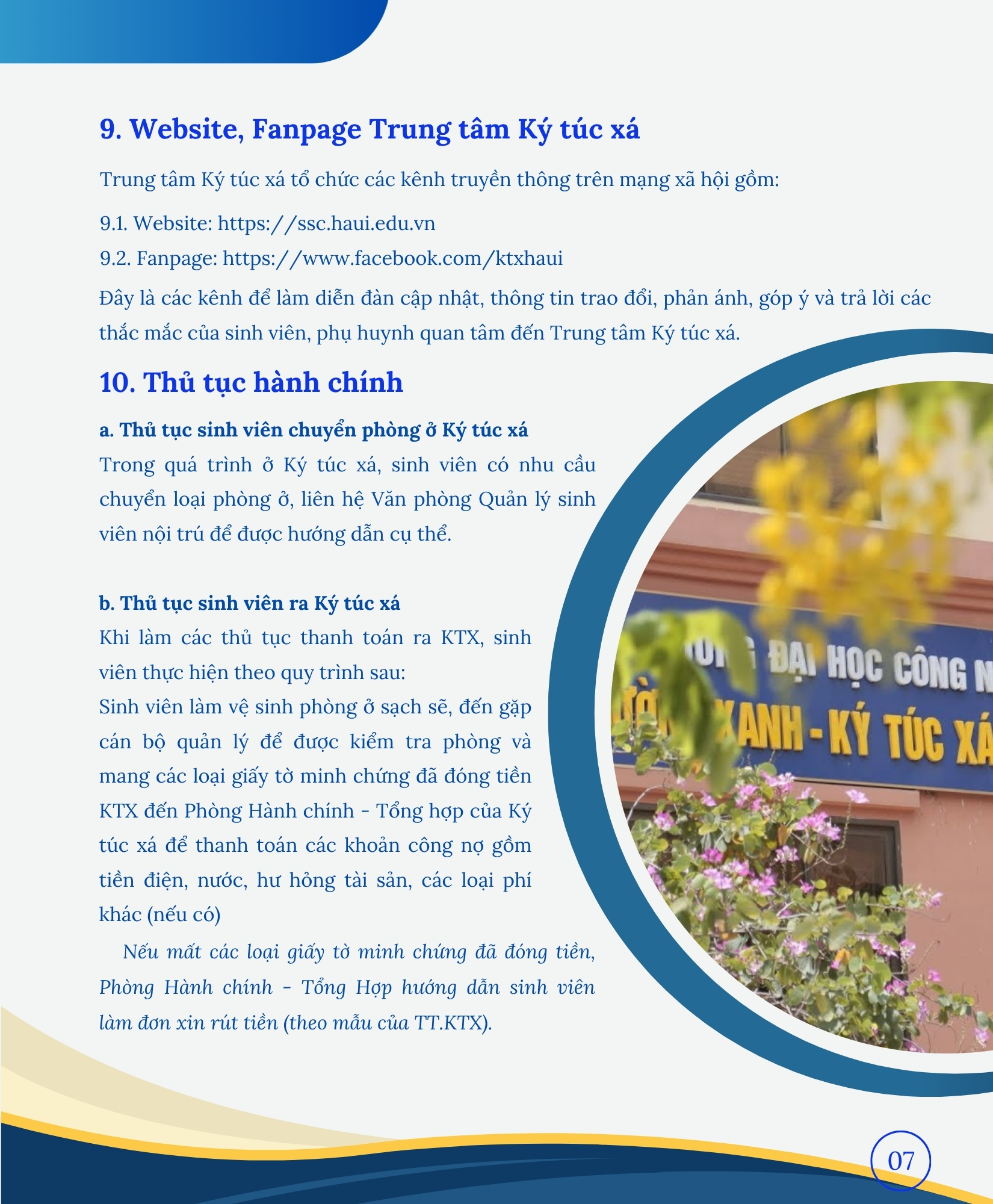Hướng dẫn Tân sinh viên nội trú năm học 2026 - 2027